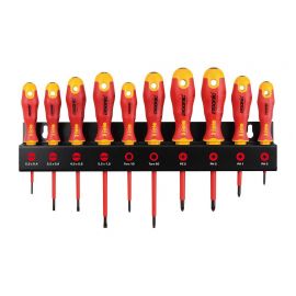 Zestaw wkrętaków Ergonic VDE FELO na szynie [10 cz.] - zdjęcie 1