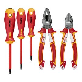 Zestaw 3 wkrętaków FELO - ERGONIC VDE  4,0/PH1/PH2 + obcinaczki boczne VDE 160 / kombinerki VDE 180 + magnetyzer - zdjęcie 1
