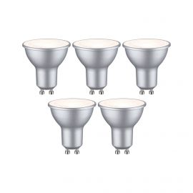 Źródło światła LED GU10 zestaw 5 sztuk 4,9W 460lm 2700K srebrny RAL9006 / tworzywo sztuczne