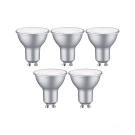 Źródło światła LED GU10 zestaw 5 sztuk 4,9W 460lm 4000K srebrny RAL9006 / tworzywo sztuczne