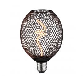 Źródło światła LED METALLIC GLOW Globe czarny Twist E27 4W 160lm 3StepDim 1800K 230V / metal siateczka