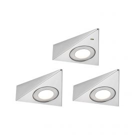 Oprawa podszafkowa TRIAS zestaw 3 szt. czujnik zbliżeniowy 3x2,7W 135x132mm 3x185lm 3000K 230/12V szczotkowane żelazo / metal