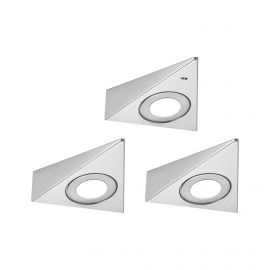Oprawa podszafkowa TRIAS zestaw 3 szt. czujnik zbliżeniowy 3x2,7W 135x132mm 3x185lm 4000K 230/12V szczotkowane żelazo / metal