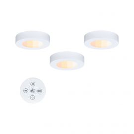 Oprawa podszafkowa LED Batuno zestaw 3szt z pilotem 3x2.1W 70mm 3x180lm 230/24V zmienna barwa 2200/2700/3500/4000K biały / tworzywo sztuczne
