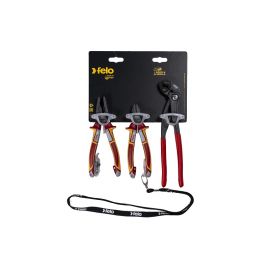 Zestaw 2 szczypiec VDE: kombinerki 180mm, obcinaczki boczne 160mm oraz szczypce do rur 250mm.
Detektor napięcia oraz smycz GRATIS!! - zdjęcie 1